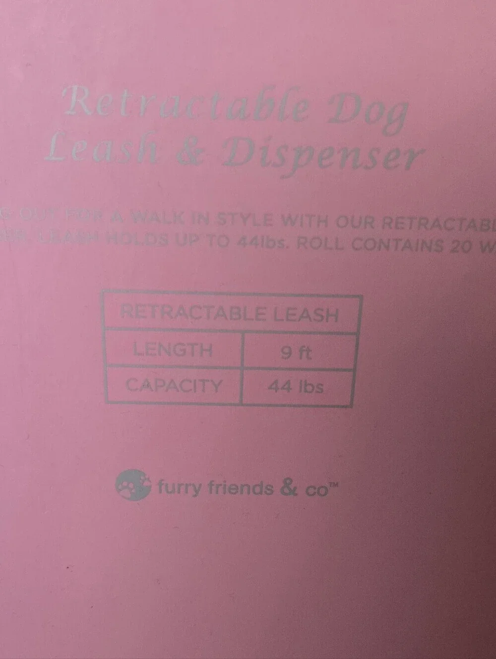 Pink Houndstooth Retractable Dog Leash Dispenser Set NIB